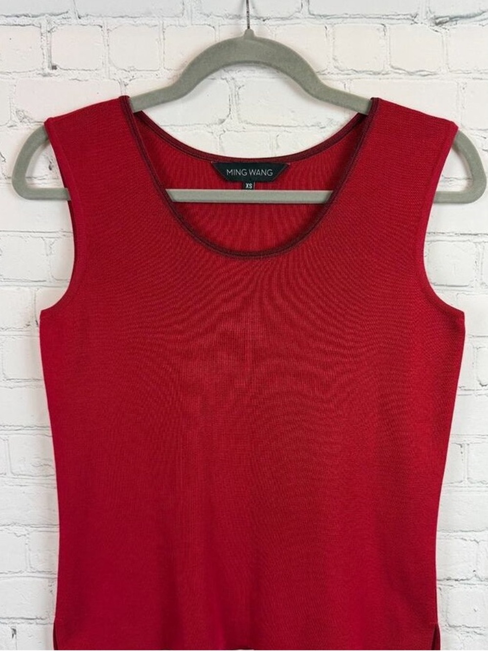 Ming Wang Bright Red Sleeveless Knit Tank
